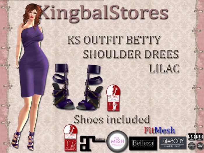 250 KS BETTY SHOULDER DRESS LILAC