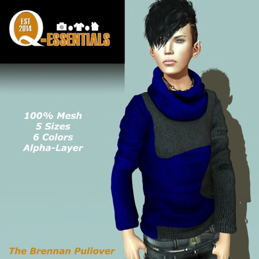 {Q-Essentials} Men's Blue Brennan Pullover