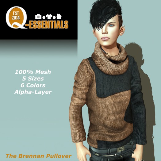 {Q-Essentials} Men's Brown Brennan Pullover