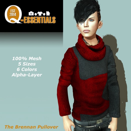 {Q-Essentials} Men's Red Brennan Pullover