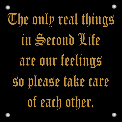 THE ONLY REAL THINGS IN SL ARE OUR FEELINGS