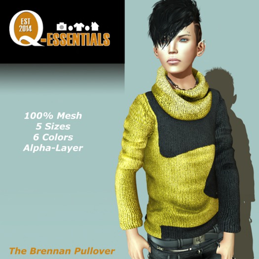 {Q-Essentials} Yellow Brennan Pullover