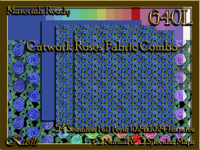 Second Life Marketplace - Cutwork Roses Heavy Lace Combo Seamless ...