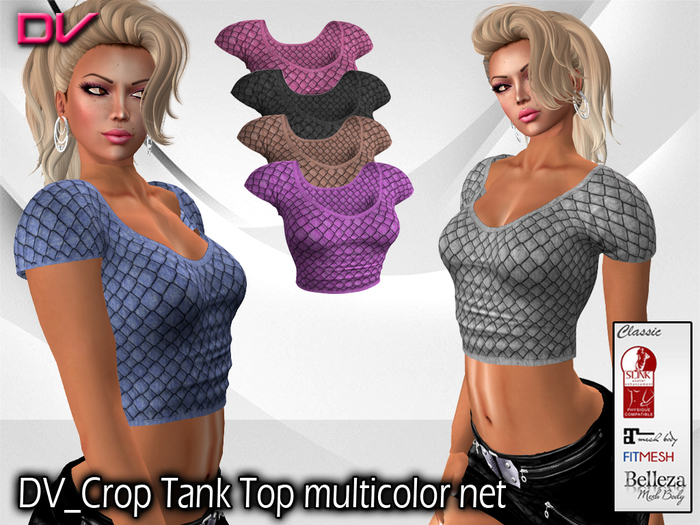 DV_Crop Tank Top multicolor net  6 colors