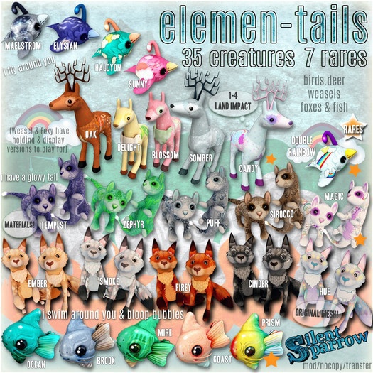 ~silentsparrow~ Bird-ee (Double Rainbow) Sky Elemen-tails! RARE