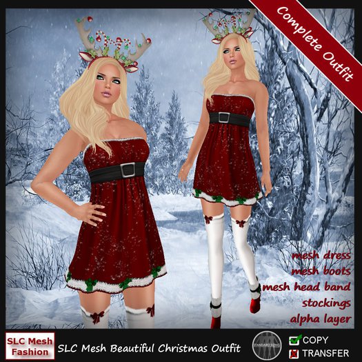 SLC Mesh Beautiful Christmas Outfit