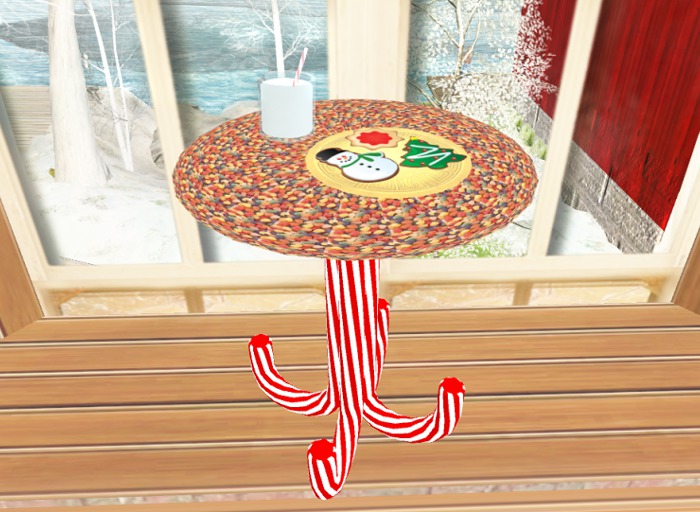 G * Santa's Cookies & Milk Candy Cane Table