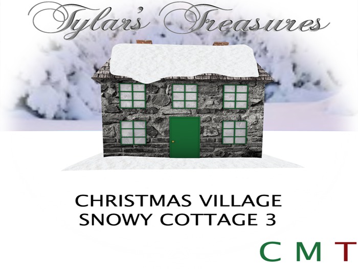 .:TT:.  CHRISTMAS VILLAGE SNOWY COTTAGE 3 BOXED