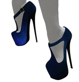 *CT* Dark Blue Galaxy T-Strap Stilettos