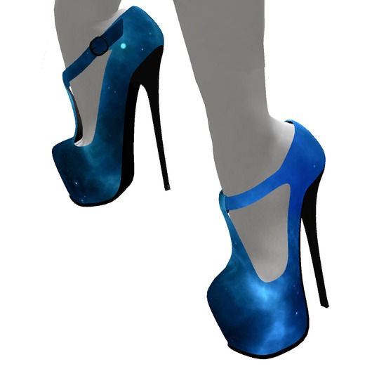 *CT* Blue Galaxy T-strap Stilettos