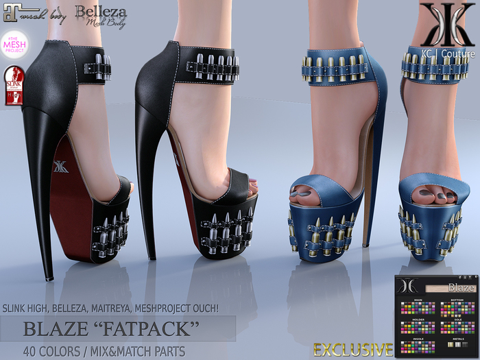-KC- BLAZE HEELS / SLINK HIGH, MAITREYA, BELLEZA, MESHPROJECT!