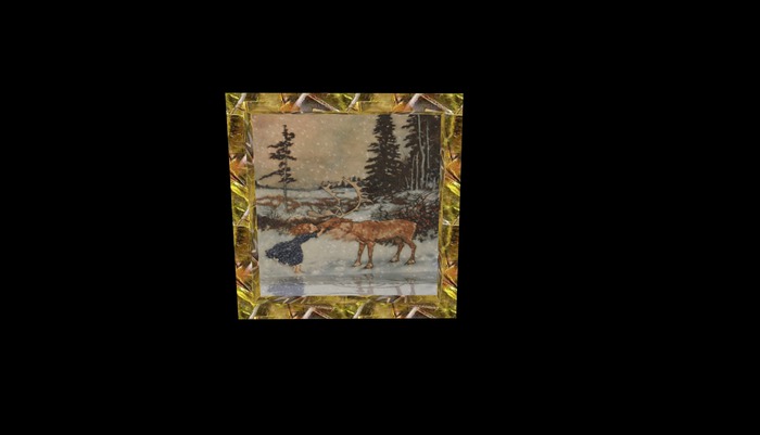 Tig's Girl Kissing Reindeer Shadow Box