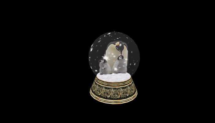 Tig's Penguin mom and babies Snowglobe