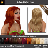 A&A Aislyn Hair 11 Colors Variety Pack. Rigged mesh medium womens hairstyle