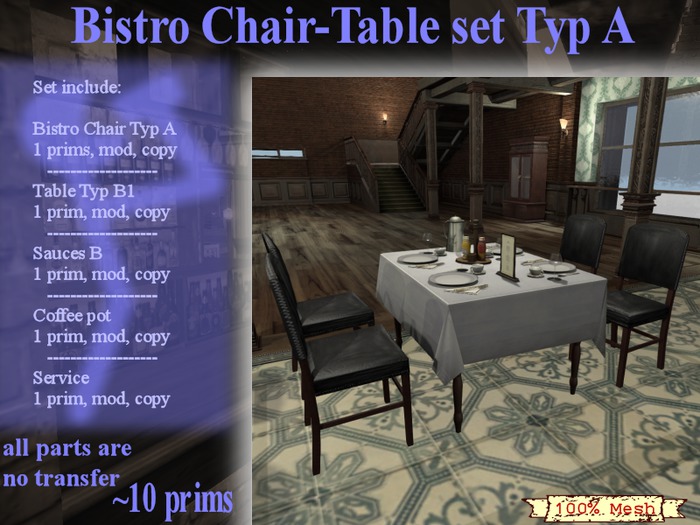 Bistro Chair-Table set Typ A