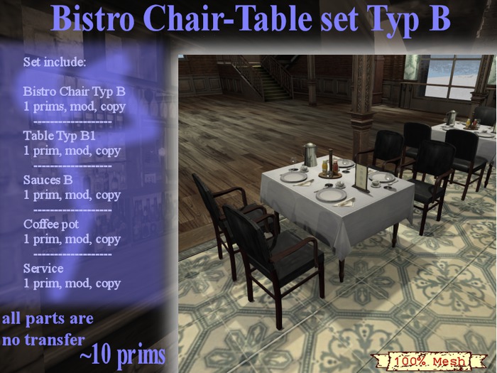 Bistro Chair-Table set Typ B