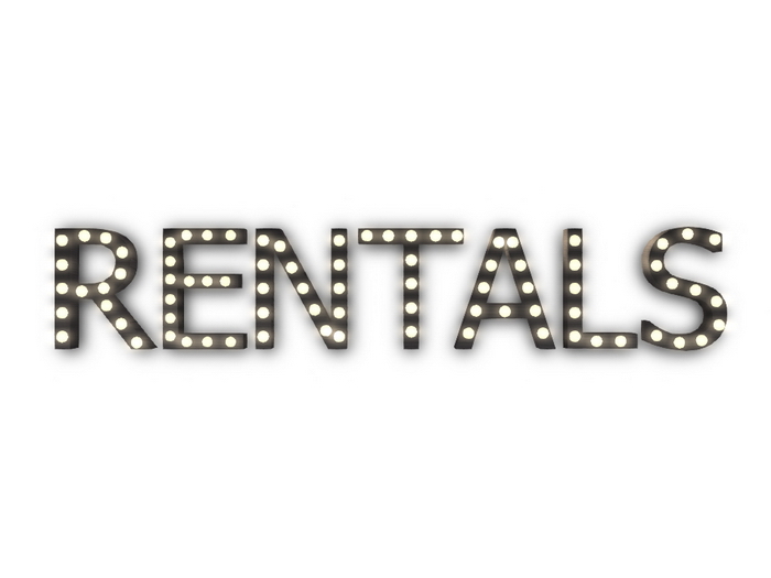 [Px] "RENTALS" Illuminated Light Bulbs Sign