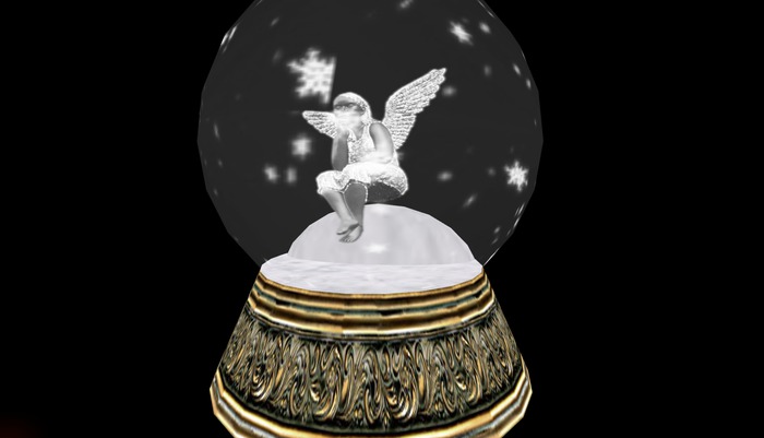 Tig's Silver Angel Snowglobe