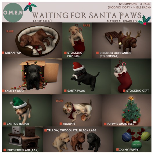 O.M.E.N - Waiting for Santa Paws - Hicuppy Beagle BOX RARE