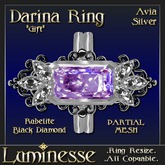 * * OUTLET PRICE * * DARINA "Gift" Avia Ring - Pink Rubelite Black Diamond Silver