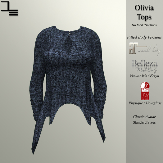 DE Designs - Olivia Top - Blue Sweater