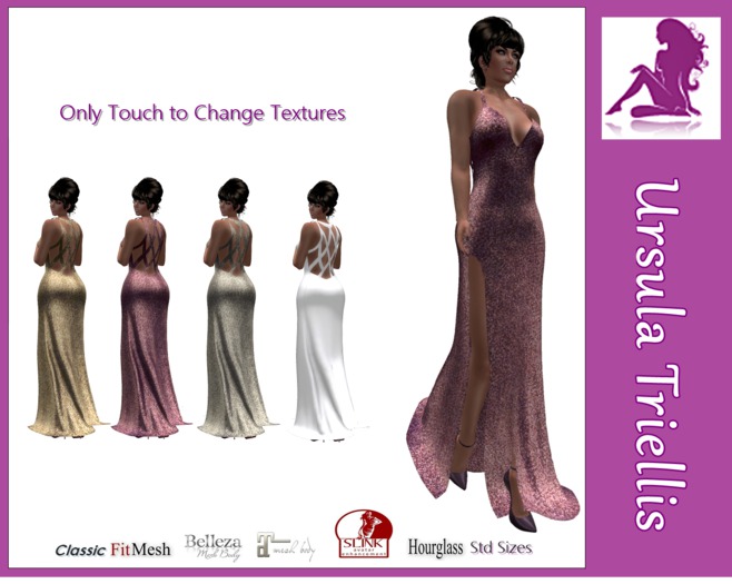 0004754 Gown Dress with Back Cutouts (Touch Texture)