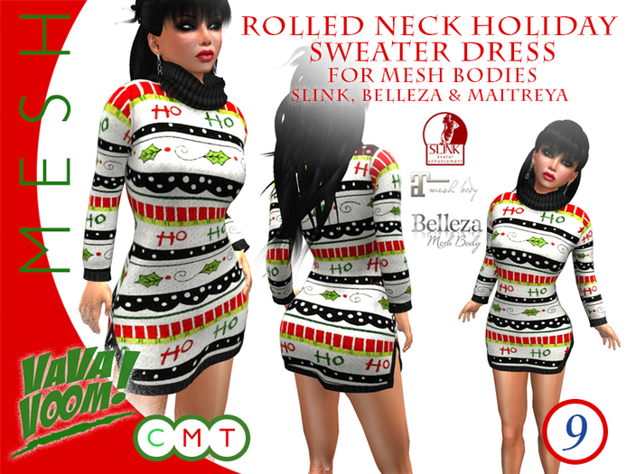VaVaVOOM ! ROLLED NECK HOLIDAY SWEATER 1