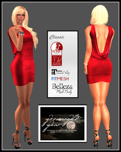 GG-Caroline Mesh Dress-Red Sequin