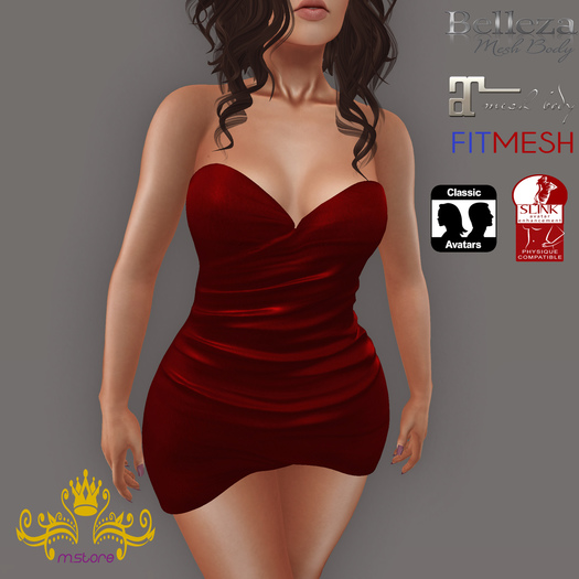 {M.S}Dress Strapless Julie Red