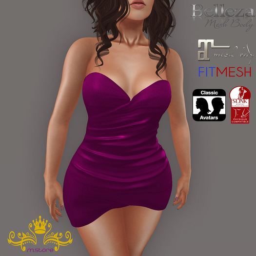 {M.S}Dress Strapless Julie Fuschia