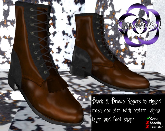 Dark Chocolate Roper Boots w/Resizer