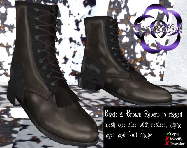 Coffee Bean Roper Boots w/Resizer