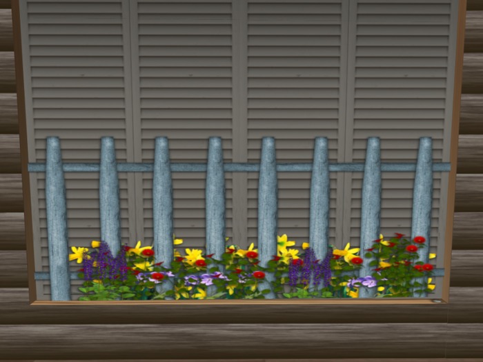 Spring Fence w/ Flowers IV