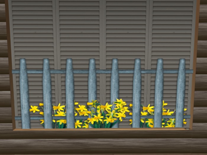 Spring Fence w/ Flowers VII