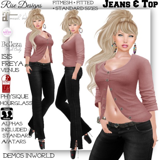 RYDERS ASHLEY PEACH TOP AND JEANS 
