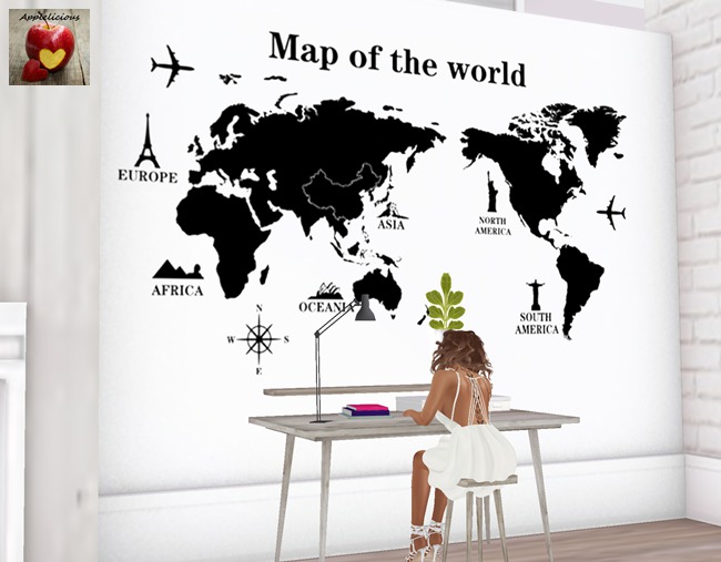 Applelicious - World Map Wall Decor