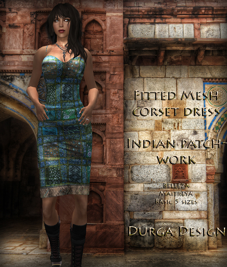 BOX Corset Dress Blue FitMesh, DurgaDesign