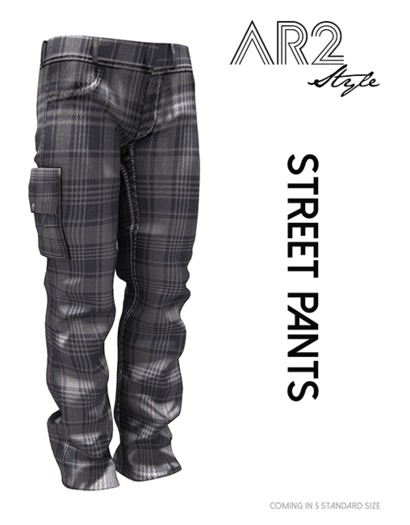 [AR2 Style] Street Pants - MAN - Tartan Blue (Wear Me)
