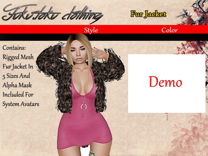 fuku.toku Clothing -Fur  Jacket Rigged Mesh DEMO