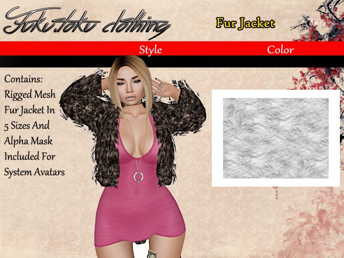 fuku.toku Clothing -Fur  Jacket Rigged Mesh White