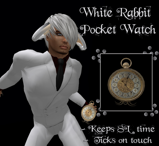 .:-CatniP-:. White Rabbit Pocket Watch