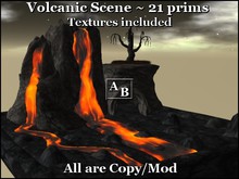 Volcanic scene 21 prims/textures included (all are copy/mod)