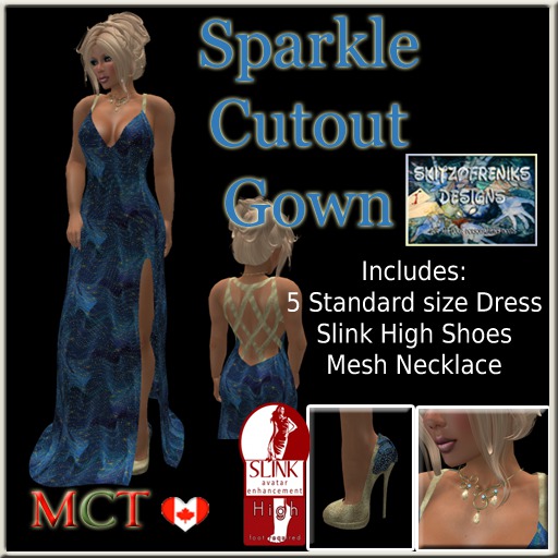 Blue Sparkle CutOut Gown