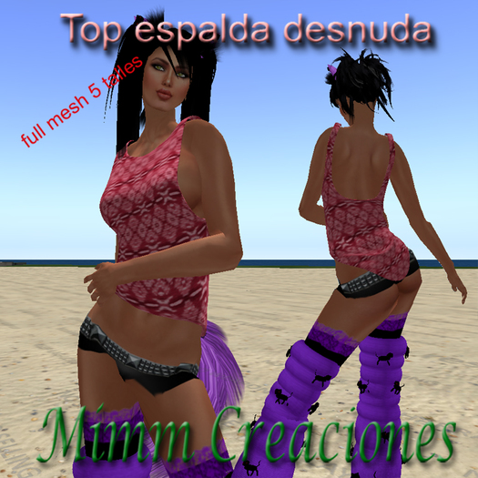 Top mesh estampado tejido