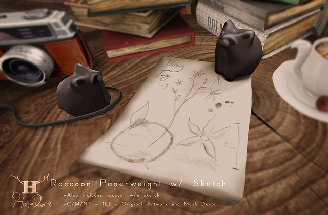 +Half-Deer+ Raccoon Paperweight w/ Sketch [box]
