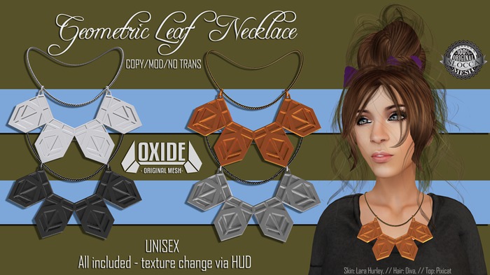 OXIDE - Geometric Leaf Necklace DISCOUNTED