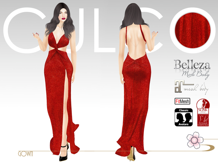 -Culco- Red Sequin Gown
