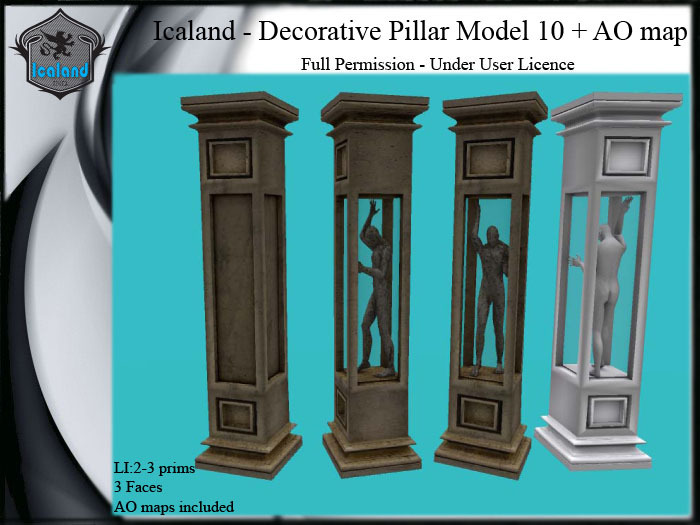Icaland - Decorative Pillar Model 10 + AO map