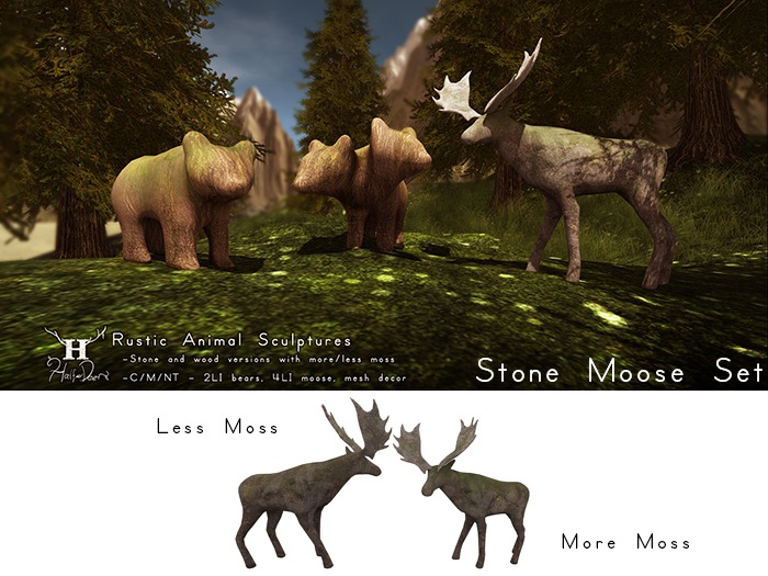 +Half-Deer+ Rustic Moose Sculpture [Stone]