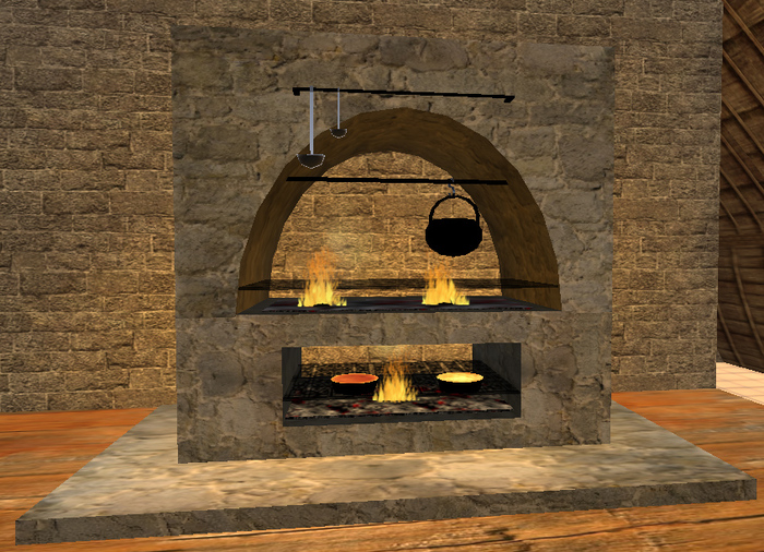 medieval kitchen fire